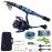 Sougayilang Fishing Rod and Reel Combos - Carbon Fiber Telescopic Fishing Pole - Spinning Reel 12 +1 BB with Carrying Case for Saltwater and Freshwater Fishing Gear Kit(Blue 6.89ft-3000)