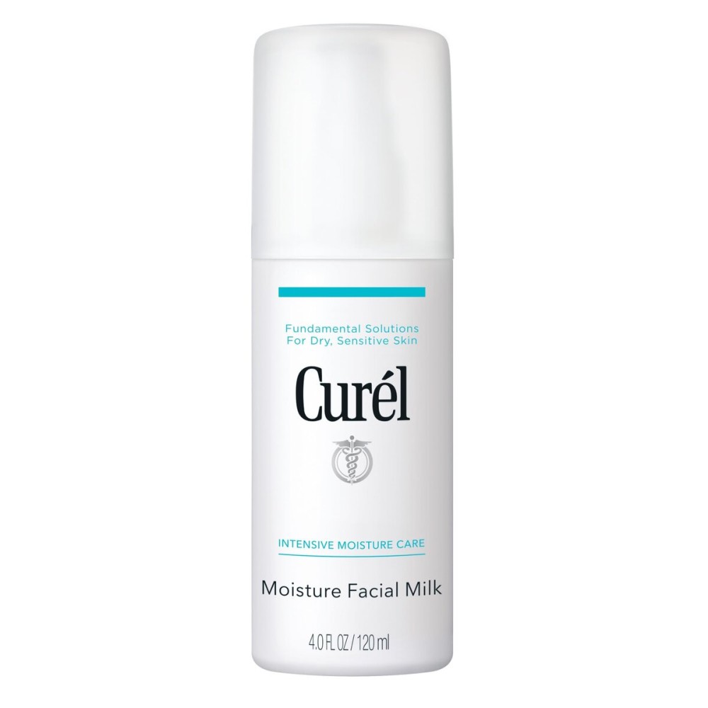 Curel Japanese Skin Care Moisture Facial Milk Moisturizer, Daily Face Lotion for Dry Sensitive Skin, pH Balanced, Unscented Advanced Ceramide Care Face Cream without Drying Alcohols, 4 Oz