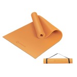 Primasole Yoga Mat with Carry Strap for Yoga Pilates Fitness and Floor Workout at Home and Gym 1/4 thick(Coral Red Orenge Color) PSS91NH008A