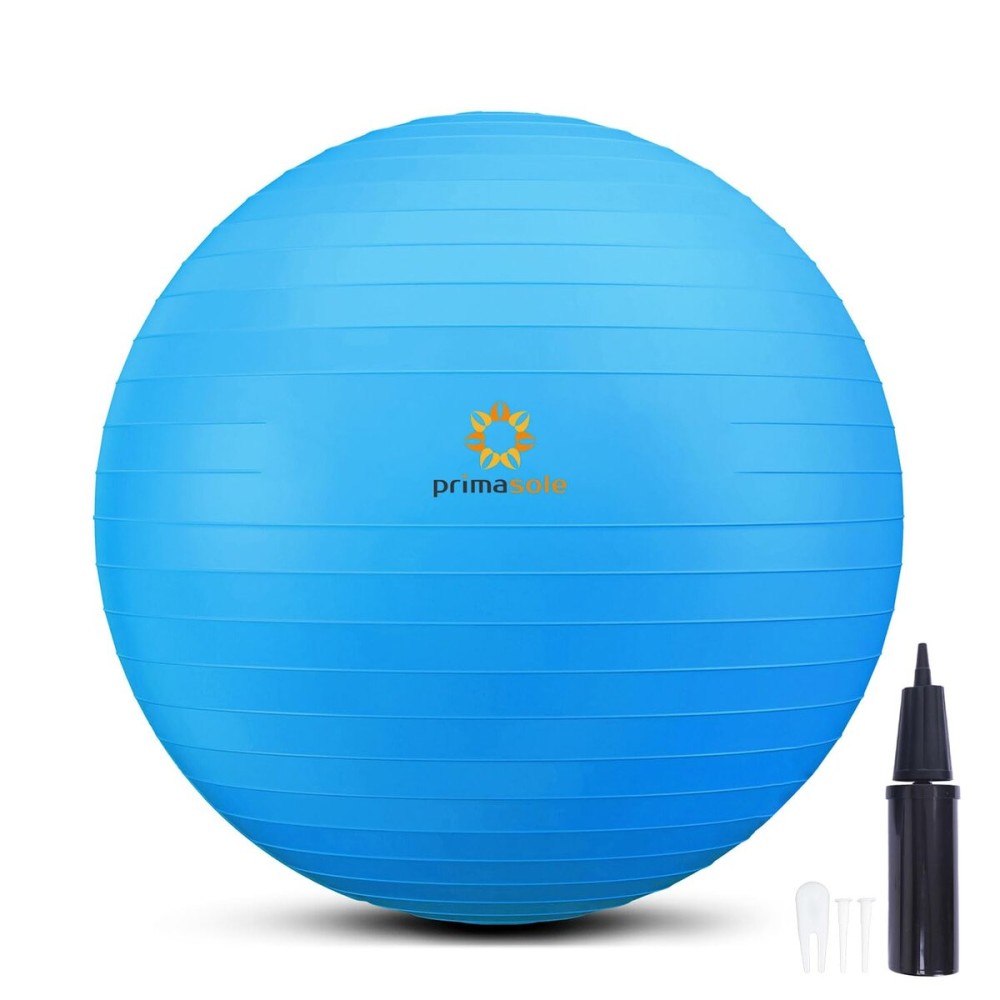 PRIMASOLE Exercise Ball for Balance Stability Fitness Workout Yoga Pilates at Home Office & Gym 55cm Blue