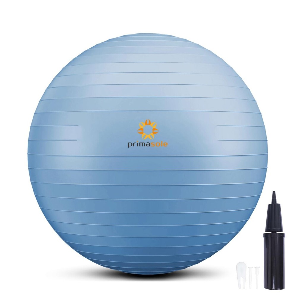 PRIMASOLE Exercise Ball for Balance Stability Fitness Workout Yoga Pilates at Home Office & Gym 55cm Pale Gray