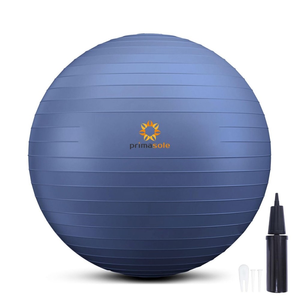 PRIMASOLE Exercise Ball for Balance Stability Fitness Workout Yoga Pilates at Home Office & Gym 55cm Indigo Blue