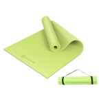 Primasole Yoga Mat with Carry Strap for Yoga Pilates Fitness and Floor Workout at Home and Gym 1/4 thick (Lime Green Color) PSS91NH004A