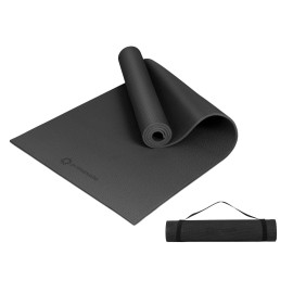 Primasole Yoga Mat with Carry Strap for Yoga Pilates Fitness and Floor Workout at Home and Gym 1/3 thick (Black Color) PSS91NH045A