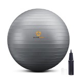 PRIMASOLE Exercise Ball for Balance Stability Fitness Workout Yoga Pilates at Home Office & Gym 75cm Silver Gray