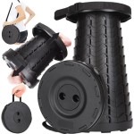 Fishboy Upgraded Collapsible Stool, 400lbs Max Weight, Lightweight But Sturdy, Portable Retractable Folding Telescoping Foldable Camping Stool for Adults Outdoor Fishing Hiking Travel BBQ