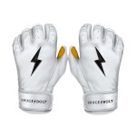 BRUCE BOLT Original Series Short Cuff White Batting Glove - White Medium