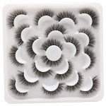 Losha 10 Pairs Eyelashes Faux Mink Eyelashes Natural Look Fluffy Wispy Soft Handmade Reusable 3D Volume Lashes Pack