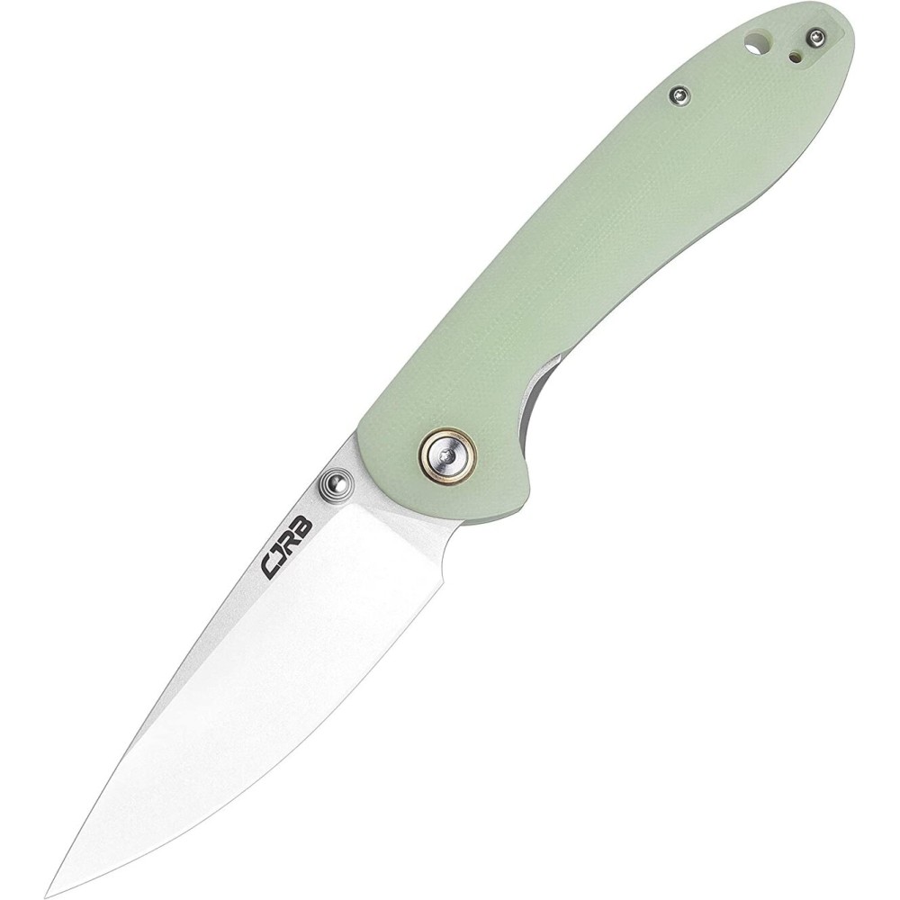 CJRB CUTLERY Folding Knife Feldspar Pocket Knife Stonewash D2 Steel Blade G10 Handle EDC Knife Green (J1912)