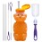 Special Supplies Honey Bear Straw Cup Long Straws, Squeezable Therapy and Special Needs Assistive Drink Container, Spill Proof and Leak Resistant Lid (Pack of 1 Bottle and 3 Straws)