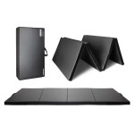 RitFit Upgraded Folding Exercise Mat, 2 Inch Thick Gymnastics Mat with Carrying Handles for Yoga, MMA, Stretching, Core Workouts and Home Gym Protective Flooring (Black(4\'x8\'))