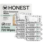 The Honest Company Clean Conscious Multi-Use Wipes Unscented Hypoallergenic Baby for Sensitive Skin 99% Water Plant-Based Compostable Pattern Play 720 Count