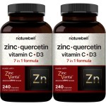 NatureBell Zinc Quercetin with Vitamin C & D3, 480 Capsules (2 Pack) | Quercetin 1,000mg + Zinc 50mg + Vitamin C 250mg + Vitamin D3 5,000 IU | 4-in-1 Advanced Immune & Lung Support | ZincVanta Formula