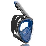 QingSong Full Face Snorkel Mask for Adults, Snorkeling Gear with Camera Mount, 180 Degree Panoramic View Snorkel Set Anti-Fog Anti-Leak