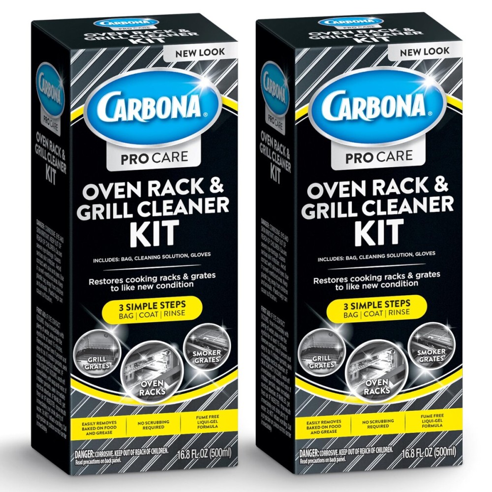 Carbona Oven Rack & Grill Cleaner | Eliminates Thick Grease & Build-Up | Griddle & BBQ Cleaning Solution | 16.8 Fl Oz, 2 Pack