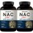 2 Pack NAC Supplement (N-Acetyl Cysteine) with Quercetin, 1,200mg Per Serving, 480 Capsules | Double Strength Antioxidant Support for Immune, Liver, & Lung Health - Non-GMO