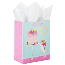 Hallmark 9 Medium Birthday Gift Bag with Tissue Paper (Make a Wish Cake and Pug Puppy)