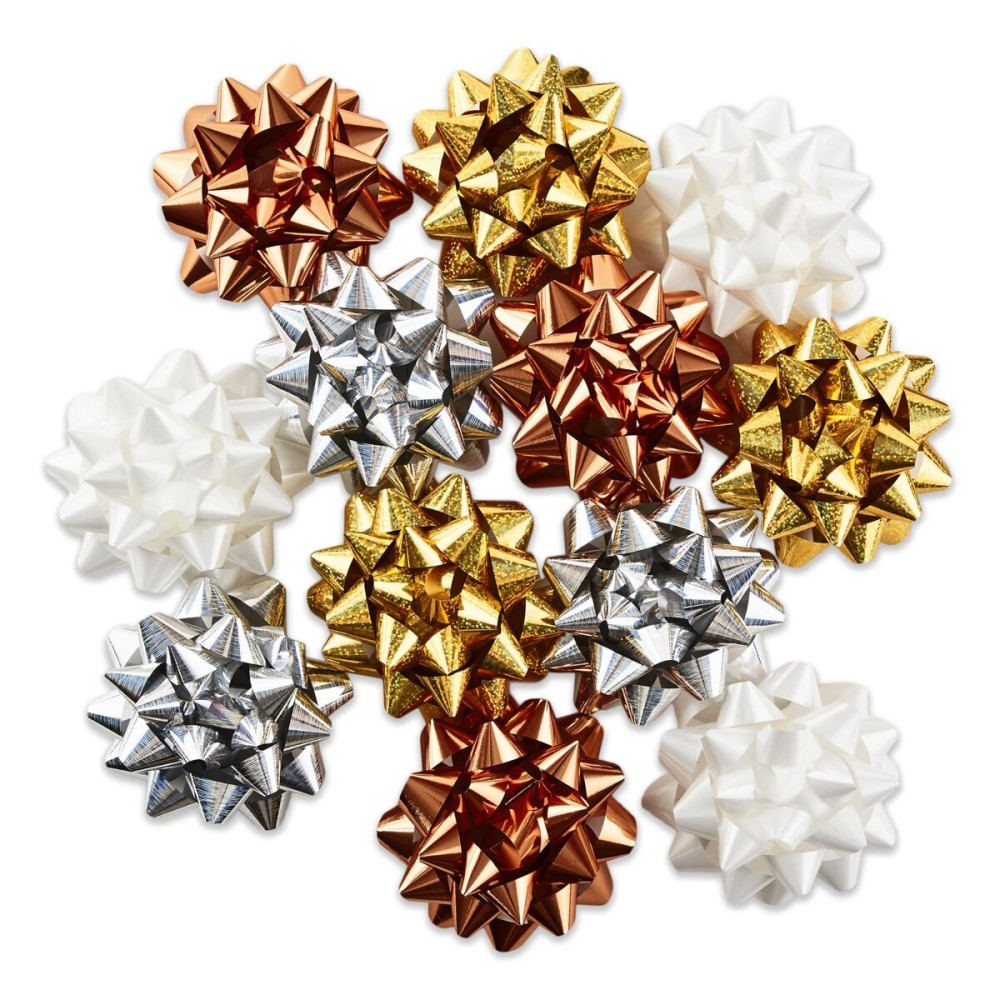 Hallmark Gift Bow Assortment, 12 Count (Gold, Silver, Bronze, White) for Birthdays, Mother\'s Day, Weddings, Bridal Showers, Any Occasion