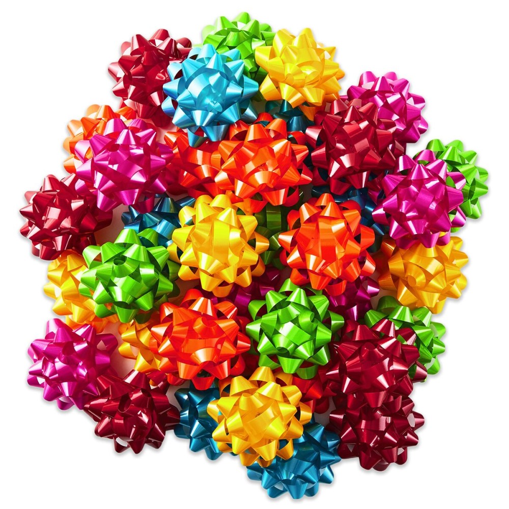Hallmark Bright Gift Bow Assortment (36 Bows) Red, Pink, Orange, Green, Teal, Yellow for Birthdays, Weddings, Baby / Bridal Showers, Christmas, Hanukkah