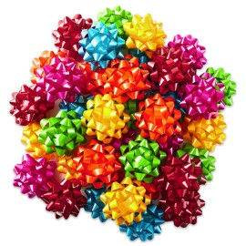 Hallmark Bright Gift Bow Assortment (36 Bows) Red, Pink, Orange, Green, Teal, Yellow for Birthdays, Weddings, Baby / Bridal Showers, Christmas, Hanukkah
