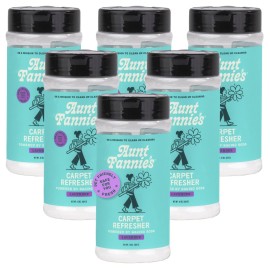 Aunt Fannie\'s Carpet Refresher & Deodorizer Powder, Multi-Purpose Rug, Carpet, and Upholstery Odor Eliminator for Homes with Cats and Dogs, Lavender Scent, 16 Oz (Pack of 6)