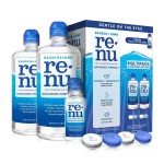 Renu Contact Lens Solution, Advanced Formula, Multi-Purpose Solution with Lens Case, Gently Cleans, Disinfects, Moisturizes & Hydrates Soft Lenses, 16 Fl Oz (Pack of 2) + Travel Size 2 Fl Oz