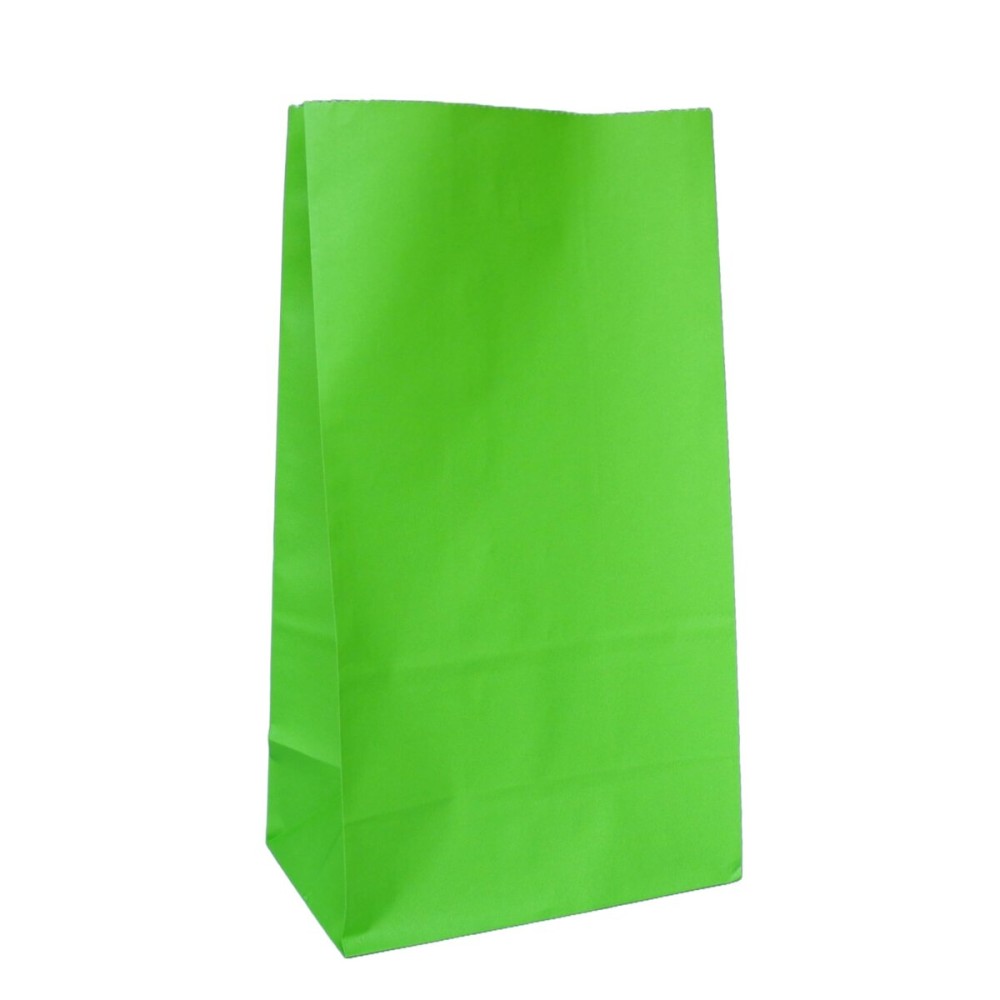 Partay Shenanigans Party Favor Bags - 50 Pack Kraft Paper Goodie Gift Lunch Treat Bags - Party Supplies for Theme Kids Birthday - 5x3x9 (Lime Green)