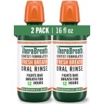 TheraBreath Fresh Breath Mouthwash, Rainforest Mint, Alcohol-Free, 16 Fl Oz (2-Pack)