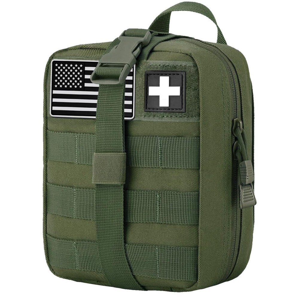 TANSOLE TAN SOLE first aid kit bag empty Molle ifak pouch emt tactical medical pouch med rip away belt pouch small rescue tool pouches (OD)