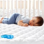Crib Mattress Protector Sheets Fitted Waterproof Crib Mattress Pad Cover, Noiseless & Machine Wash 100% Absorbent Crib/Toddler Mattress Protector Sheet Quilted, White, 52 x 28