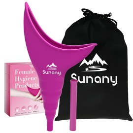 Sunany Female Urinal, Female Urinal with Silicone Funnel, Portable for Standing Female, Reusable Urinal for Female Toilet, Women\'s Urinal is The Perfect Companion for Indoor Use