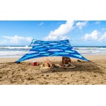 Neso Portable Beach Tent Sun Shelter with Sand Anchor - Lightweight Beach Shade Canopy - Easy Setup for Family Outings - Patented Reinforced Corners - UPF 50+ - 7 x 7ft - Save The Whales