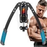 EAST MOUNT Twister Arm Exerciser - Adjustable 22-440lbs Hydraulic Power, Home Chest Expander, Shoulder Muscle Training Fitness Equipment, Arm Enhanced Exercise Strengthener. (R2-Blue)