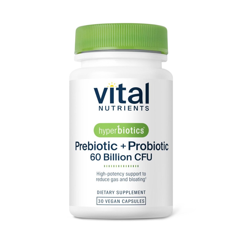 Hyperbiotics Vital Nutrients Prebiotic and Probiotic for Women and Men | 60 Billion CFU | Pre and Probiotics Supports Digestive Health, Constipation, Diarrhea, Gas & Bloating* | 30 Vegan Capsules