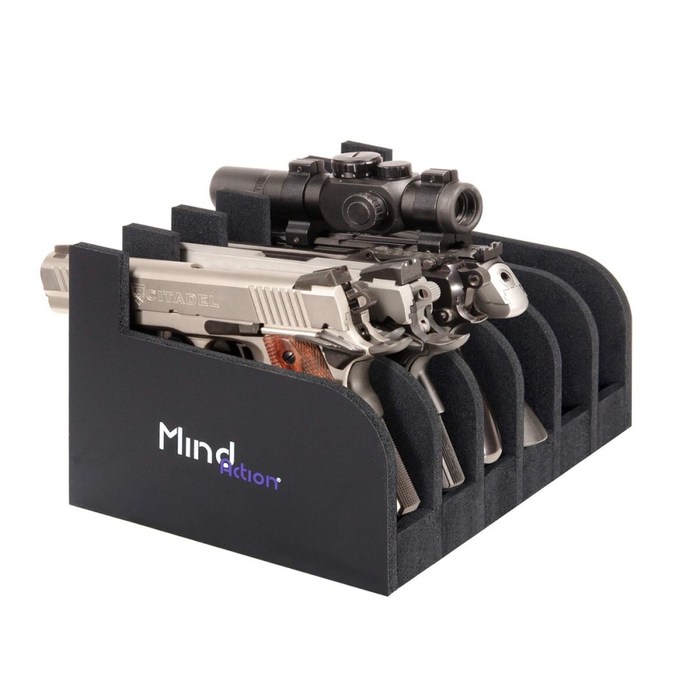 MIND&ACTION Foam Pistol Rack for Gun Safe, Gun Cabinet Accessories, Pistols Holder Storage Organizer, Revolver Firearm Handgun Rack Stand Display