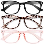 Gaoye Stylish Blue Light Glasses for Woman - Computer Glasses for Blue Light Blocking - Lightweight Frames - 3 pack