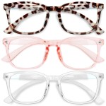 Gaoye Stylish Blue Light Glasses for Woman - Computer Glasses for Blue Light Blocking - Lightweight Frames - 3 pack