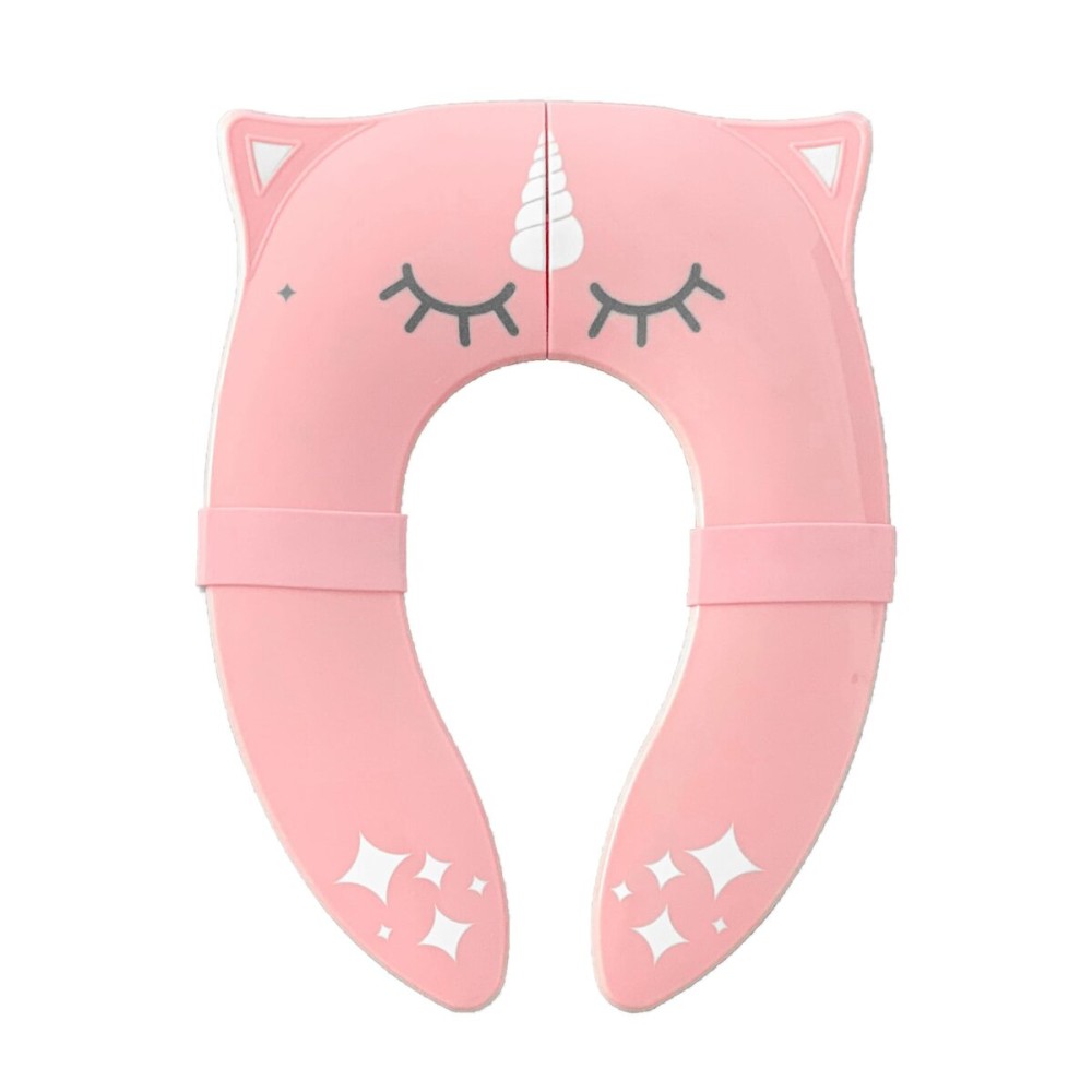 Hippypotamus Travel Potty Seat for Toddler - Folding Potty Training Seat - Portable Toilet Seat Cover for Baby & Kids (PINK Unicorn)