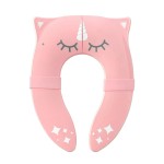 Hippypotamus Travel Potty Seat for Toddler - Folding Potty Training Seat - Portable Toilet Seat Cover for Baby & Kids (PINK Unicorn)