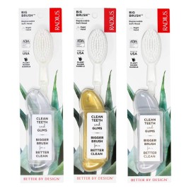 RADIUS Big Brush With Replaceable Head, Right Hand, Gold, Marble, Ice (3 Pack), 3 Count