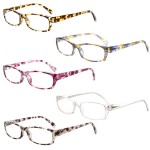 Henotin 5-Pack Reading Glasses Blue Light Blocking Anti Eyestrain Computer Reading Glasses for Women and Men Readers (Mix Color, 1.00)
