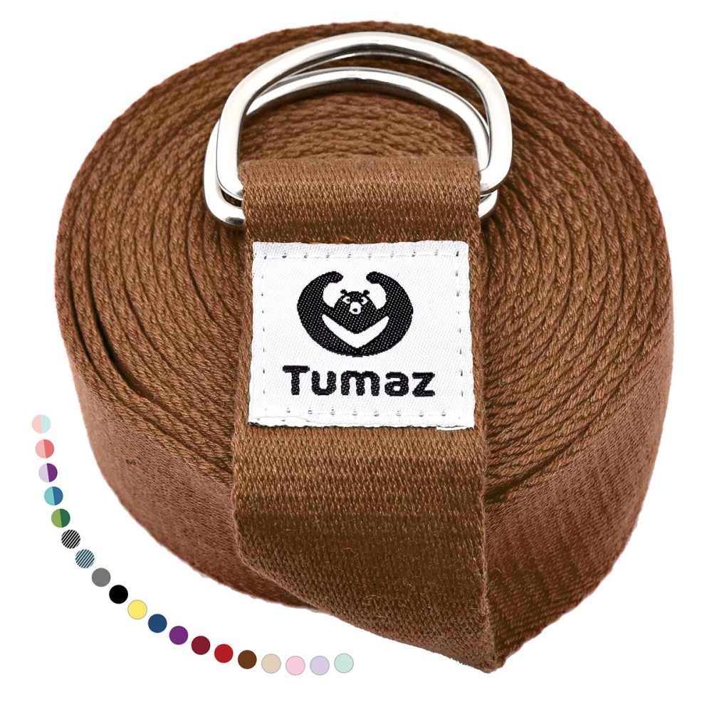 Tumaz Yoga Strap/Stretch Bands [15+ Colors, 6/8/10 Feet Options] with Extra Safe Adjustable D-Ring Buckle, Durable and Comfy Delicate Texture - Best for Daily Stretching, Physical Therapy, Fitness