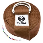Tumaz Yoga Strap/Stretch Bands [15+ Colors, 6/8/10 Feet Options] with Extra Safe Adjustable D-Ring Buckle, Durable and Comfy Delicate Texture - Best for Daily Stretching, Physical Therapy, Fitness