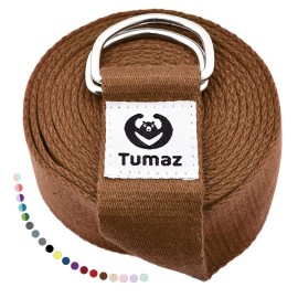 Tumaz Yoga Strap/Stretch Bands [15+ Colors, 6/8/10 Feet Options] with Extra Safe Adjustable D-Ring Buckle, Durable and Comfy Delicate Texture - Best for Daily Stretching, Physical Therapy, Fitness