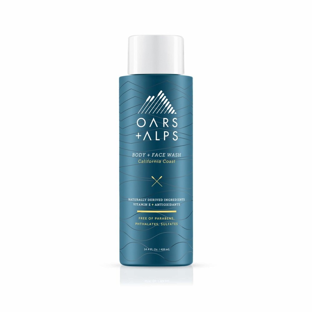 Oars + Alps Men\'s Moisturizing Body and Face Wash, Skin Care Infused with Vitamin E and Antioxidants, Sulfate Free, California Coast, 1 Pack