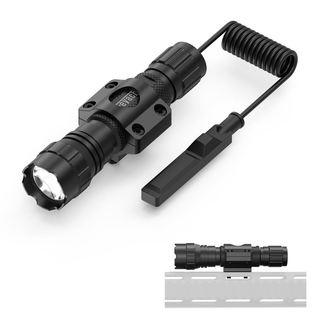 Feyachi FL22 Tactical Flashlight 1200 Lumens LED Light M Lock Rail Mount Ar Flashlight with Pressure Switch