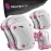 SKATEWIZ Knee Pads for Kids - Knee and Elbow Pads Set - PROTECT-1 - Size S Pink White - Wrist Guards Skating Protective Gear, Skateboard, Roller Skate, Ice Skates For Kids