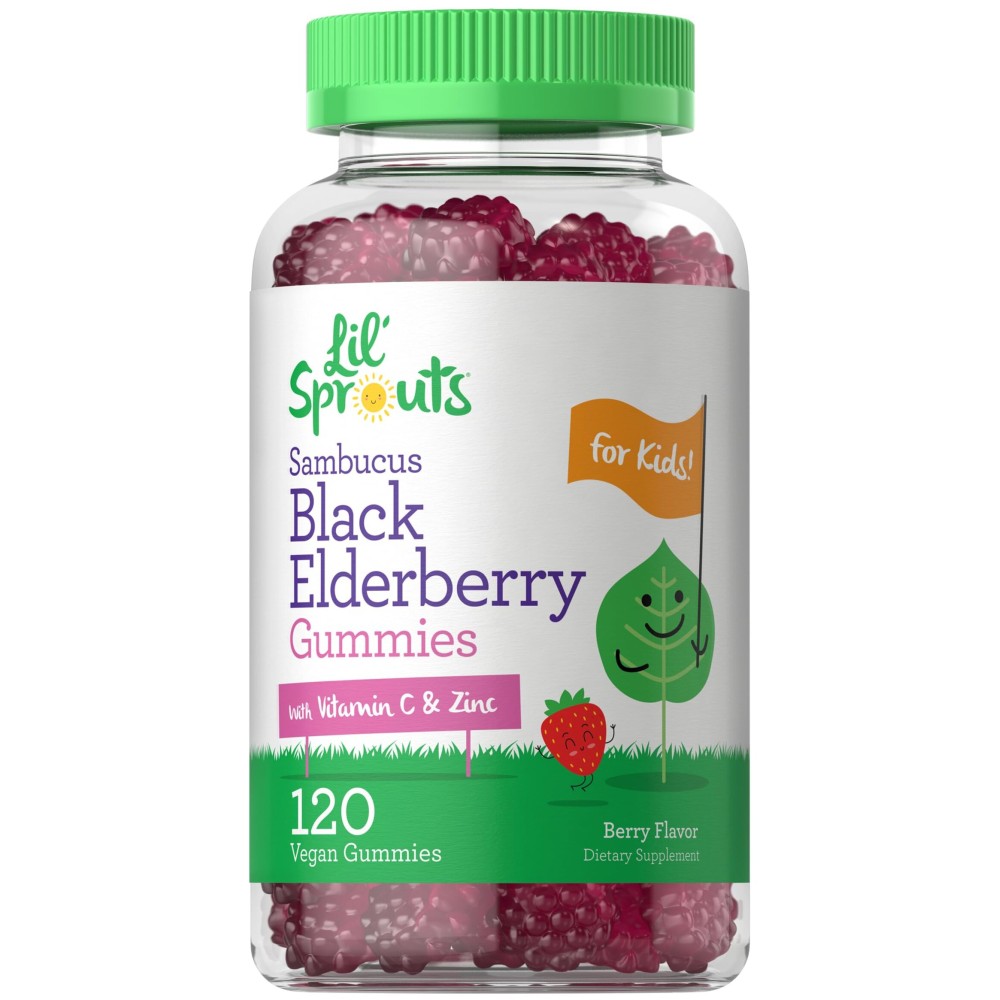 Carlyle Elderberry Gummies for Kids | 120 Count | Zinc and Vitamin C | Berry Flavor | Vegan, Non-GMO, and Gluten Free | by Lil\' Sprouts