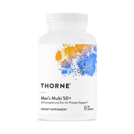 THORNE - Men\'s Multi 50+ - Comprehensive Daily Multivitamin with Vitamins A, B6, B12, C, D, E, Zinc & More - Support Heart, Brain, Prostate, Muscle & Immune Health* - 180 Capsules