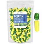 XPRS Nutra Size 00 Empty Capsules - 500 Count Empty Gelatin Capsules - Pills DIY Capsule Filling - Fillable Pill Gel Caps for Do-It-Yourself Supplements (Green/Yellow)